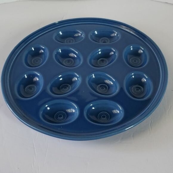 Festaware Fiesta 12 Deviled Egg Plater Plate Tray Blue Lapis - Picture 4 of 12